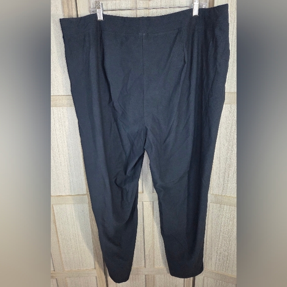 New Eileen Fisher Womens Slim Ankle Crepe Pants Size 2X Made In USA Navy Blue - Picture 3 of 13